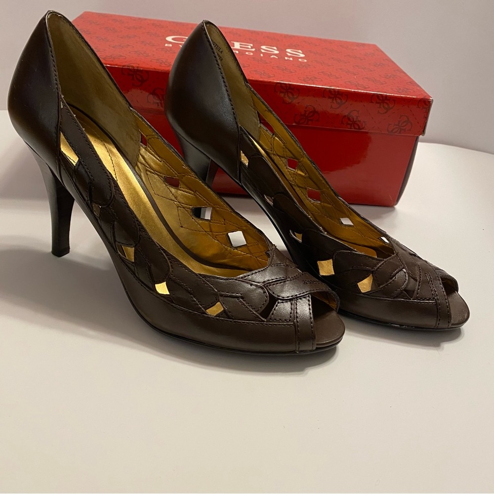 Excellent condition - Guess By Marciano Brown Leather Heels